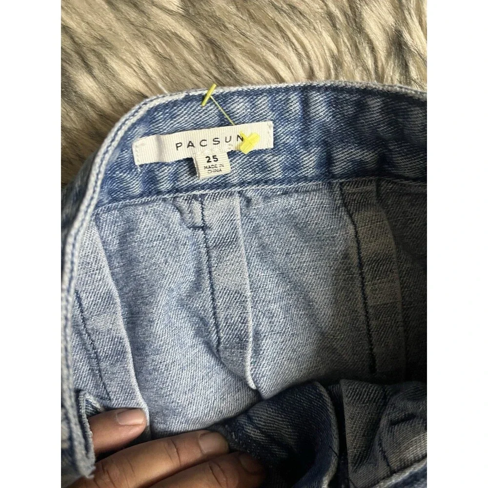 Pacsun Womens Blue Pleated Denim Skirt Sz 25